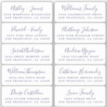 Postcard Blue Calligraphy Guest Address Labels<br><div class="desc">Easy to personalize, names and addresses / individual wedding address label stickers for guests in a 2 x 0.8 inch size suitable for postcards! These chic, modern and simple wedding address labels feature your wedding guest names in navy blue elegant handwritten script calligraphy and stylish typography on a white background....</div>
