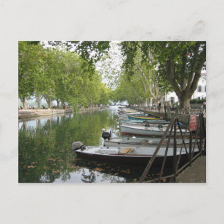 Postcard: Boats, Canal, Lake Annecy, France Postcard