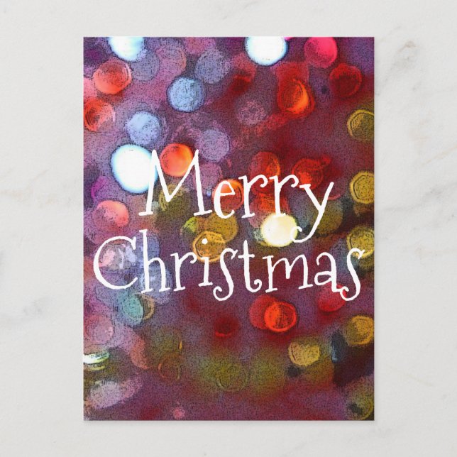 Postcard Bokeh Plum Violet sparkle lights (Front)