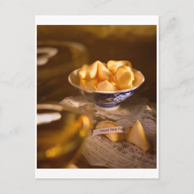 POSTCARD BOWL OF FORTUNE COOKIES (Front)