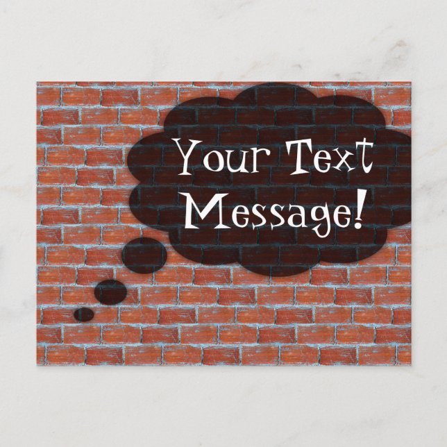 Postcard Brick Wall Thought Bubble card (Front)