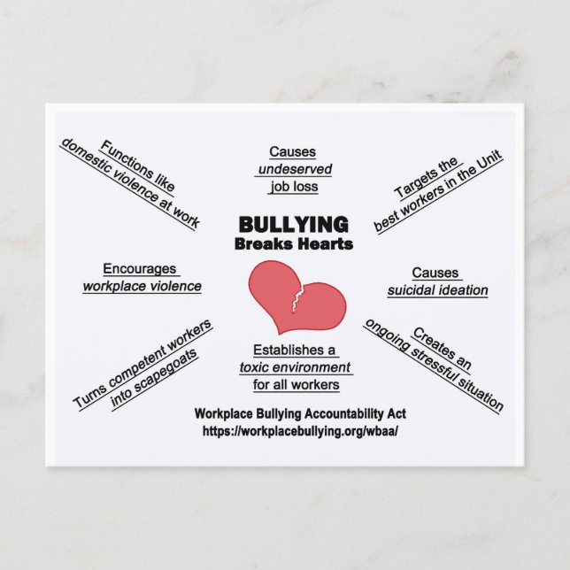 Postcard-Bullying Breaks Hearts Postcard (Front)