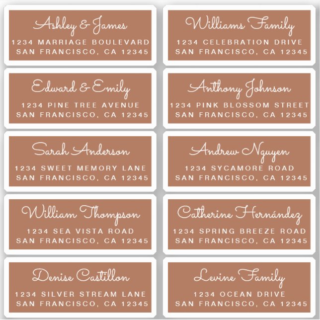 Postcard Calligraphy Wedding Guest Address Labels (Front)