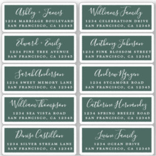 Postcard Calligraphy Wedding Guest Address Labels