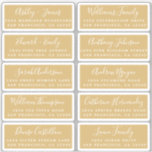 Postcard Calligraphy Wedding Guest Address Labels<br><div class="desc">Easy to personalize, names and addresses / individual wedding address label stickers for guests in a 2 x 0.8 inch size suitable for postcards! These chic, modern and simple wedding address labels feature your wedding guest names in white elegant handwritten script calligraphy and stylish typography on a gold yellow background....</div>