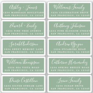 Postcard Calligraphy Wedding Guest Address Labels