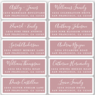 Postcard Calligraphy Wedding Guest Address Labels