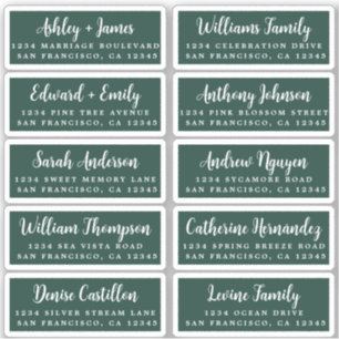 Postcard Calligraphy Wedding Guest Address Labels