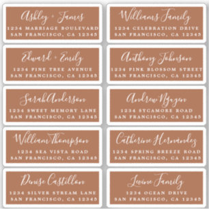 Postcard Calligraphy Wedding Guest Address Labels