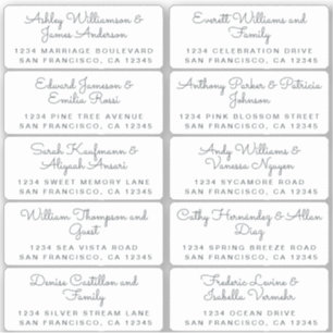 Postcard Calligraphy Wedding Guest Address Labels