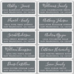 Postcard Calligraphy Wedding Guest Address Labels<br><div class="desc">Easy to personalize, names and addresses / individual wedding address label stickers for guests in a 2 x 0.8 inch size suitable for postcards! These chic, modern and simple wedding address labels feature your wedding guest names in white elegant handwritten script calligraphy and stylish typography on an off-black background. Simply...</div>