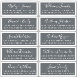 Postcard Calligraphy Wedding Guest Address Labels