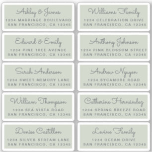 Postcard Calligraphy Wedding Guest Address Labels