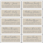 Postcard Calligraphy Wedding Guest Address Labels<br><div class="desc">Easy to personalize, names and addresses / individual wedding address label stickers for guests in a 2 x 0.8 inch size suitable for postcards! These chic, modern and simple wedding address labels feature your wedding guest names in off-black elegant handwritten script calligraphy and stylish typography on a shiitake grey background....</div>
