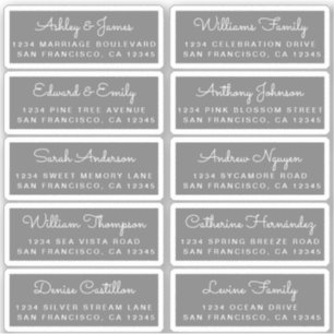 Postcard Calligraphy Wedding Guest Address Labels