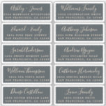 Postcard Calligraphy Wedding Guest Address Labels<br><div class="desc">Easy to personalize, names and addresses / individual wedding address label stickers for guests in a 2 x 0.8 inch size suitable for postcards! These chic, modern and simple wedding address labels feature your wedding guest names in ivory elegant handwritten script calligraphy and stylish typography on an off-black background. Simply...</div>
