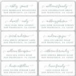 Postcard Calligraphy Wedding Guest Address Labels<br><div class="desc">Easy to personalize, names and addresses / individual wedding address label stickers for guests in a 2 x 0.8 inch size suitable for postcards! These chic, modern black and white wedding address labels feature your wedding guest names in off-black elegant handwritten script calligraphy. Simply add your individual wedding guest names...</div>