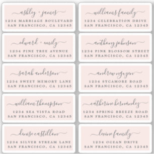 Postcard Calligraphy Wedding Guest Address Labels