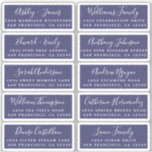 Postcard Calligraphy Wedding Guest Address Labels<br><div class="desc">Easy to personalize, names and addresses / individual wedding address label stickers for guests in a 2 x 0.8 inch size suitable for postcards! These chic, modern and simple wedding address labels feature your wedding guest names in white elegant handwritten script calligraphy and stylish typography on a navy blue background....</div>
