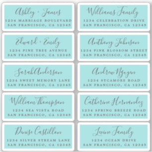 Postcard Calligraphy Wedding Guest Address Labels