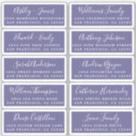 Postcard Calligraphy Wedding Guest Address Labels<br><div class="desc">Easy to personalize, names and addresses / individual wedding address label stickers for guests in a 2 x 0.8 inch size suitable for postcards! These chic, modern and simple wedding address labels feature your wedding guest names in white elegant handwritten script calligraphy and stylish typography on a corsican blue background....</div>
