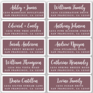 Postcard Calligraphy Wedding Guest Address Labels