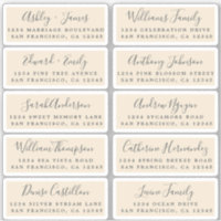 Postcard Calligraphy Wedding Guest Address Labels