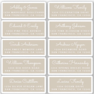Postcard Calligraphy Wedding Guest Address Labels