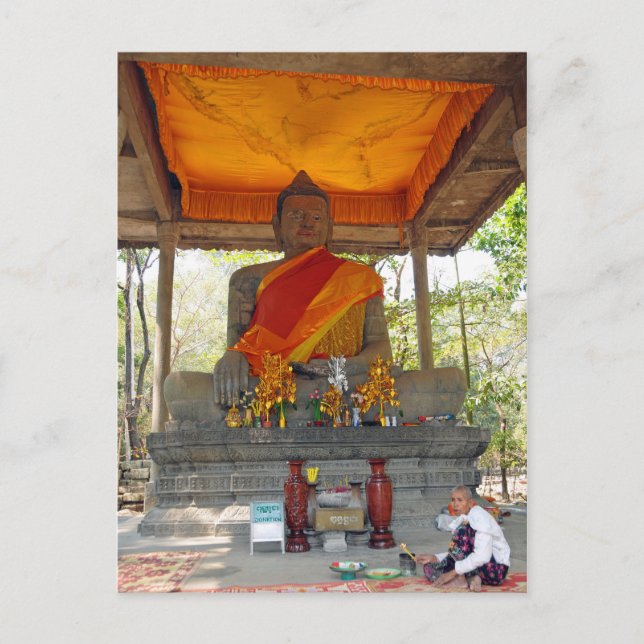 Postcard Cambodia, Angkor Thom Buddha (Front)