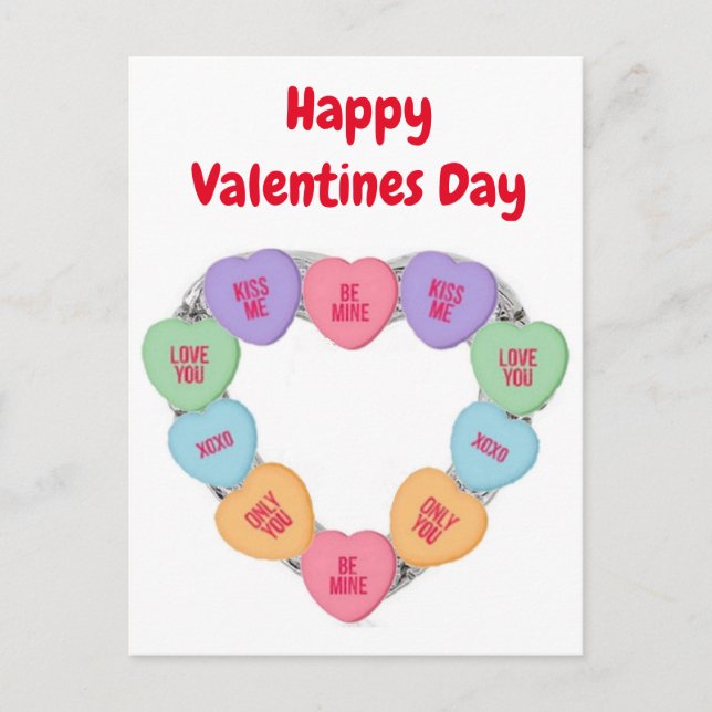Postcard Candy Love Hearts (Front)