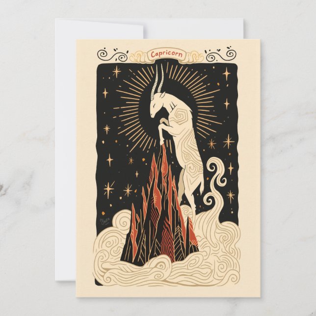 Postcard - Capricorn Celestial Zodiac Art  (Front)