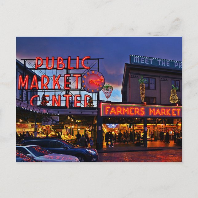 Postcard / Carte Postale Pike PlaceMarket, Seattle (Front)
