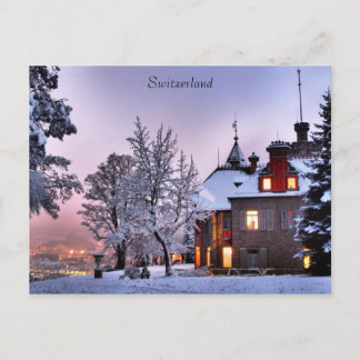 Postcard Castle City Lights In Lucerne Switzerland