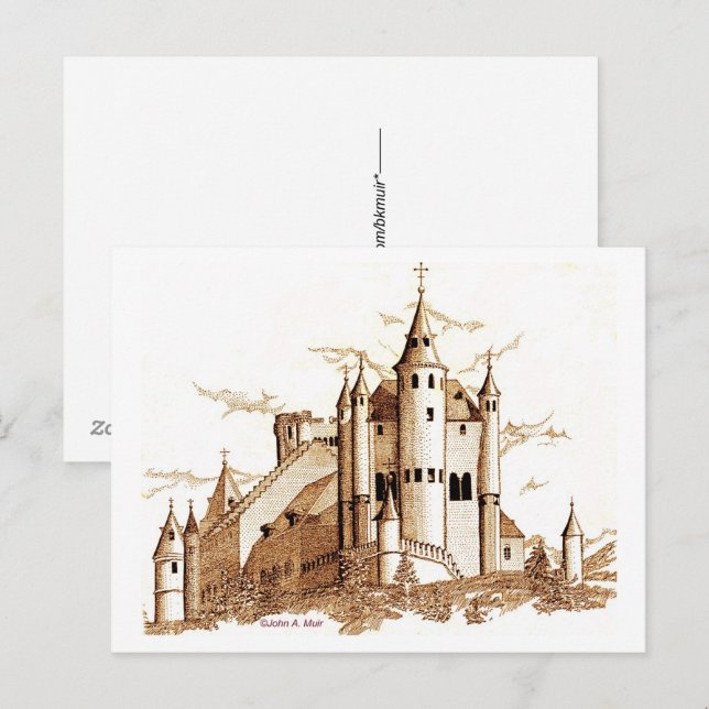 Postcard - Castle in Spain (sepia) (Front/Back)