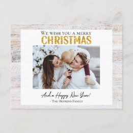 Postcard Christmas Family Custom Photo Card rustic