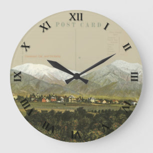 PostCard Clock - Claremont CA & Old Baldy Mountain