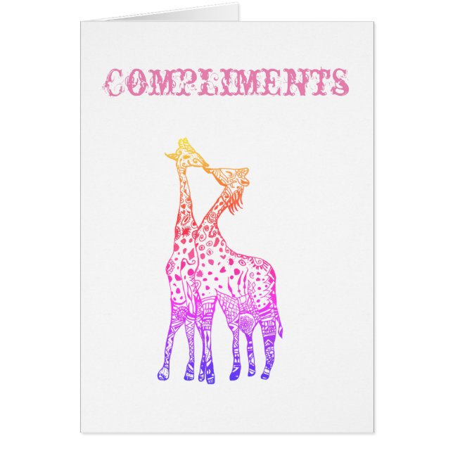 Postcard Compliments and Love Colourful African (Front)