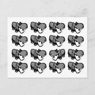 Postcard - Cool Summertime Hippo - Nilpferd 4