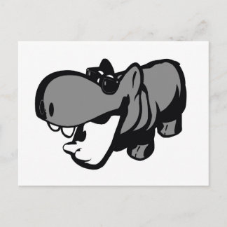 Postcard - Cool Summertime Hippo - Nilpferd 5