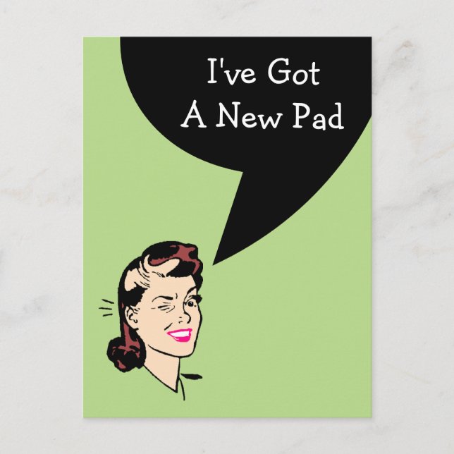 Postcard Cute I've Moved New Address Pad Wink PC (Front)