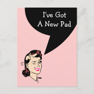 Postcard Cute I've Moved New Address Pad Wink PC