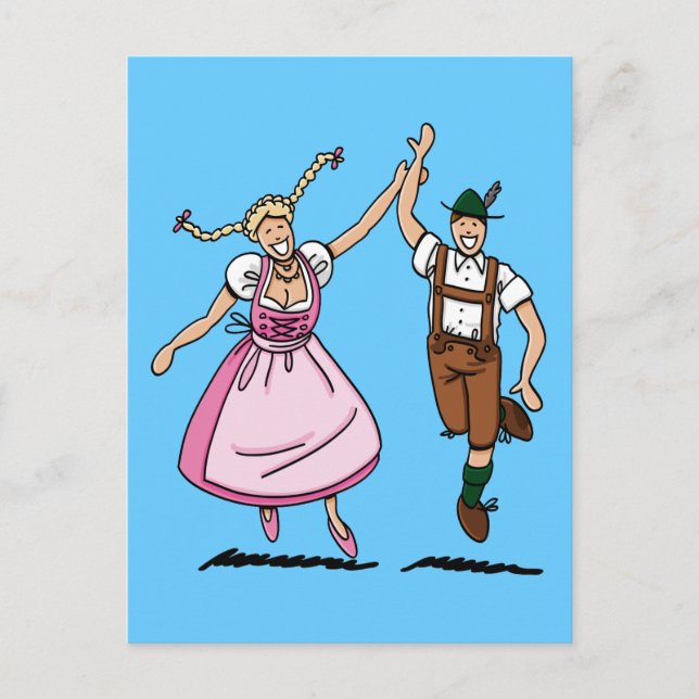 Postcard Dancing BEER FESTIVAL Couple (Front)