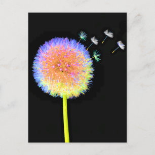 Postcard Dandelion Seeds Neon