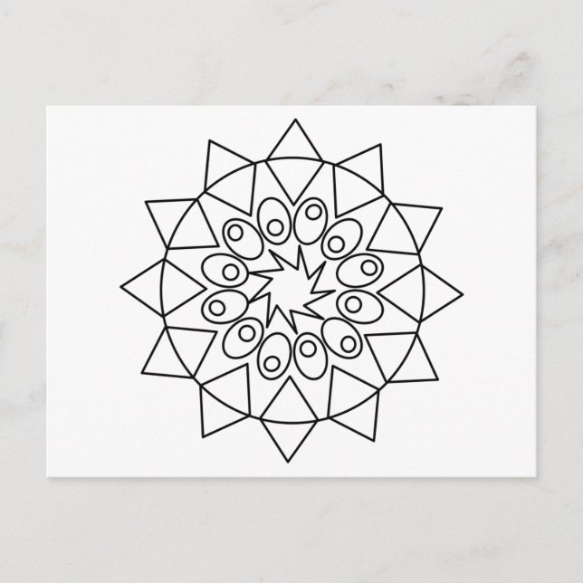 Postcard - Delecate Mandala to Colour (Front)