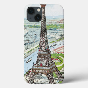 Postcard depicting the Eiffel Tower iPhone 13 Case