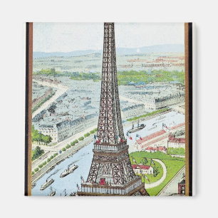 Postcard depicting the Eiffel Tower Magnet