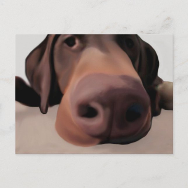 Postcard Dog Big Nose Painted (Front)