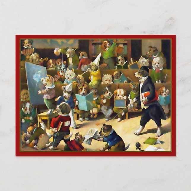 Postcard: "Dog School" by Louis Wain Postcard (Front)