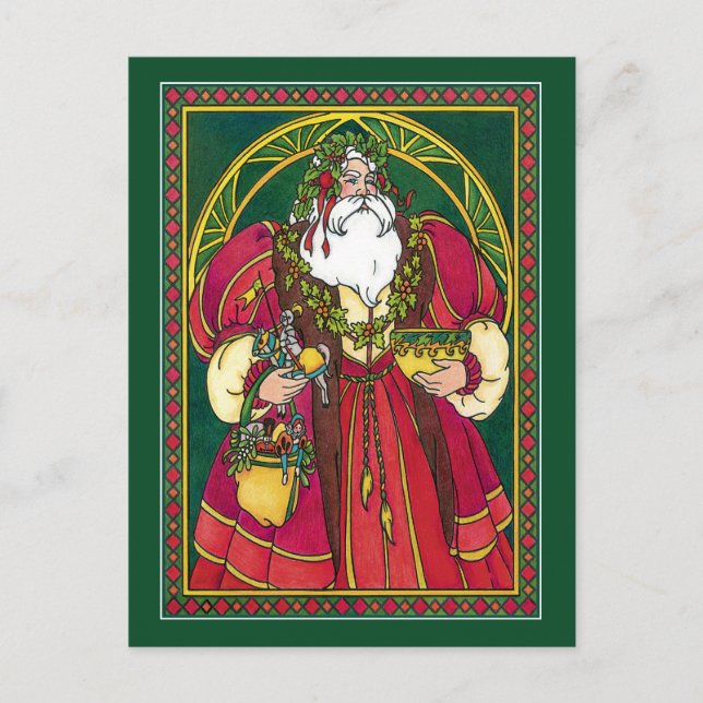 Postcard:  Father Christmas - Santa - Solstice Holiday Postcard (Front)