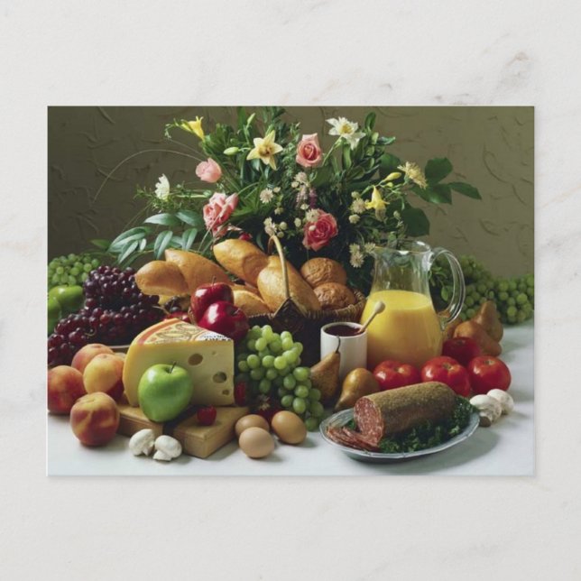 POSTCARD FOOD ON DISPLAY (Front)